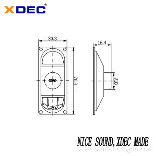30x70mm 4Ohm 1W full range television speaker